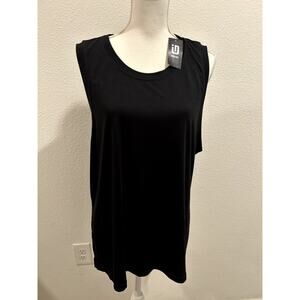 ID Ideology Womens Flowy Side-Slit Knit Tank Top XL Deep Black Sleeveless New